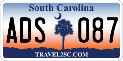 SC license plate ADS087