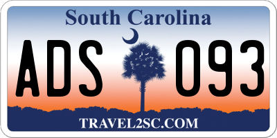 SC license plate ADS093