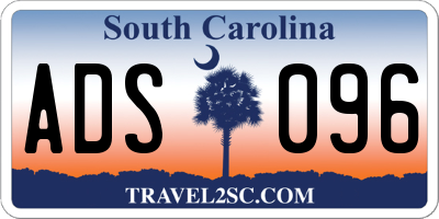 SC license plate ADS096
