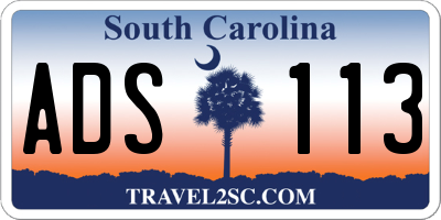 SC license plate ADS113