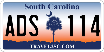 SC license plate ADS114