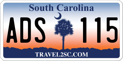 SC license plate ADS115