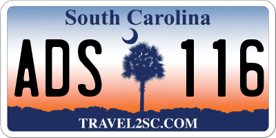 SC license plate ADS116