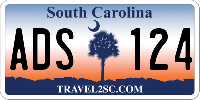 SC license plate ADS124