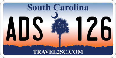 SC license plate ADS126