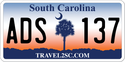 SC license plate ADS137