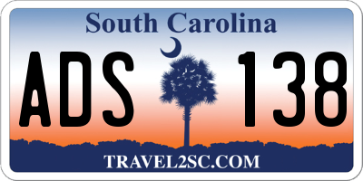 SC license plate ADS138