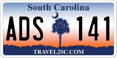 SC license plate ADS141