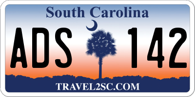 SC license plate ADS142
