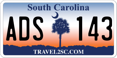 SC license plate ADS143