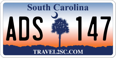 SC license plate ADS147
