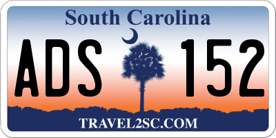 SC license plate ADS152
