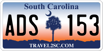 SC license plate ADS153
