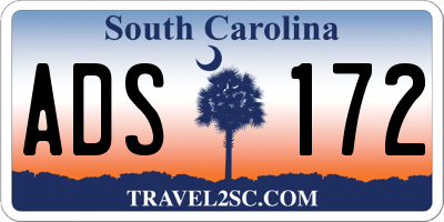 SC license plate ADS172