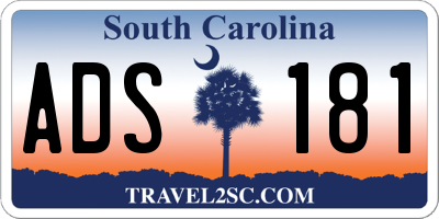 SC license plate ADS181