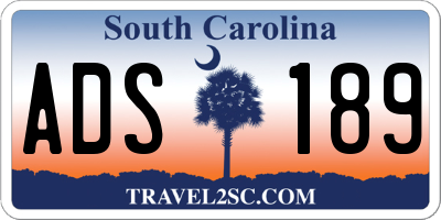 SC license plate ADS189