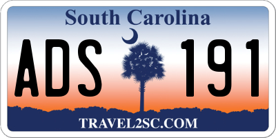 SC license plate ADS191