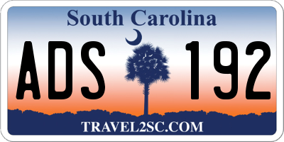 SC license plate ADS192