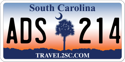 SC license plate ADS214