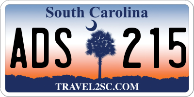 SC license plate ADS215