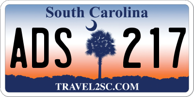 SC license plate ADS217