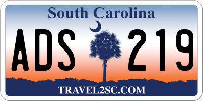 SC license plate ADS219