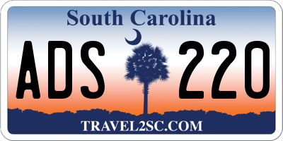 SC license plate ADS220