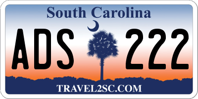 SC license plate ADS222