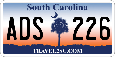 SC license plate ADS226