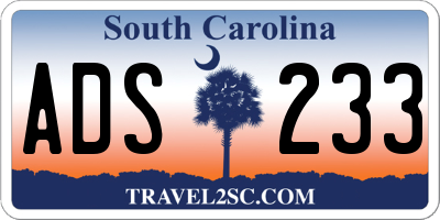 SC license plate ADS233