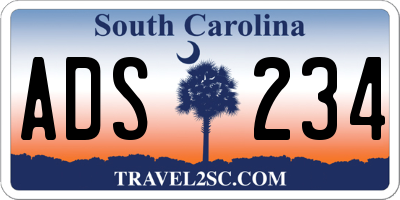 SC license plate ADS234
