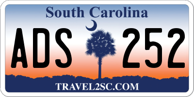 SC license plate ADS252