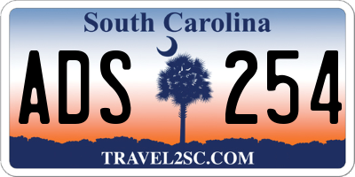 SC license plate ADS254
