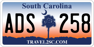 SC license plate ADS258