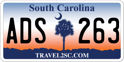 SC license plate ADS263