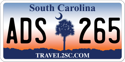SC license plate ADS265