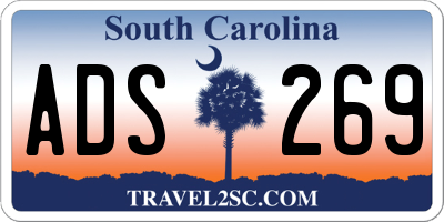 SC license plate ADS269