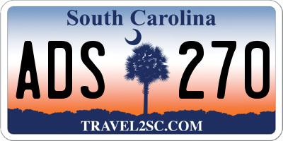 SC license plate ADS270