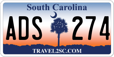 SC license plate ADS274