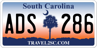 SC license plate ADS286
