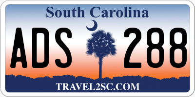 SC license plate ADS288