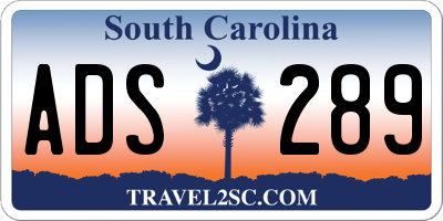 SC license plate ADS289
