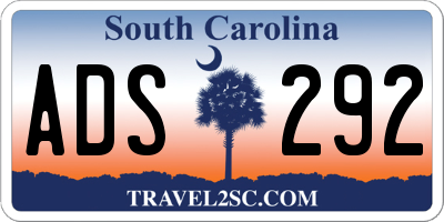 SC license plate ADS292
