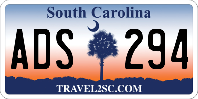SC license plate ADS294