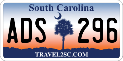 SC license plate ADS296