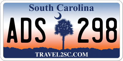 SC license plate ADS298