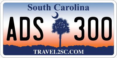 SC license plate ADS300
