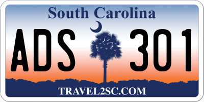 SC license plate ADS301