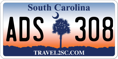 SC license plate ADS308
