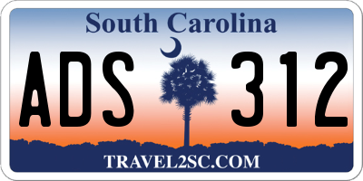 SC license plate ADS312